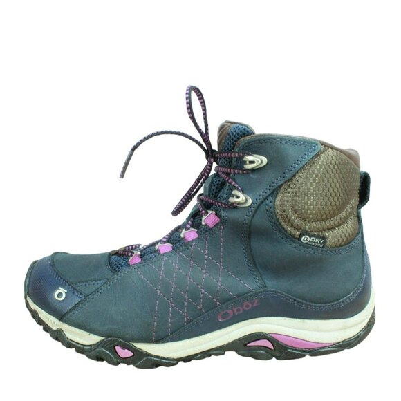 Oboz Sapphire Mid B-Dry Waterproof Insulated Hiking Boots Size 8.5 Blue Brown - Picture 1 of 9